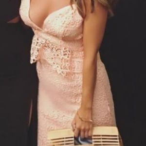 PINK EYELET MIDI DRESS